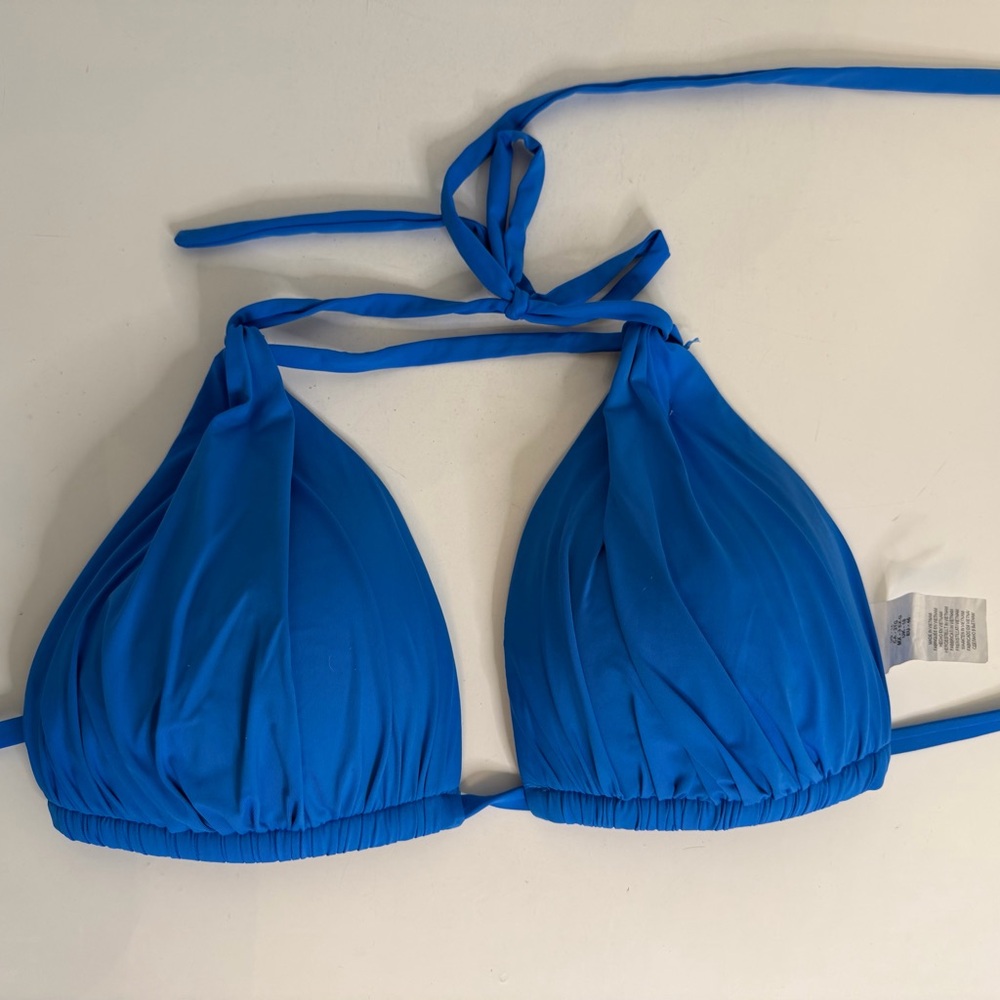 La Blanca island goddess halter Triangle Bikini Top “lapis”